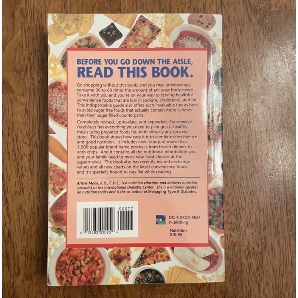 Convenience Food Facts Arlene Monk Healthy Meal Planning Guide Book Vtg 1991